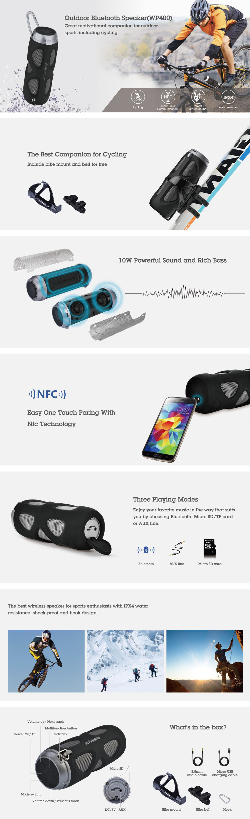 boxa bluetooth avantree cyclone exterior