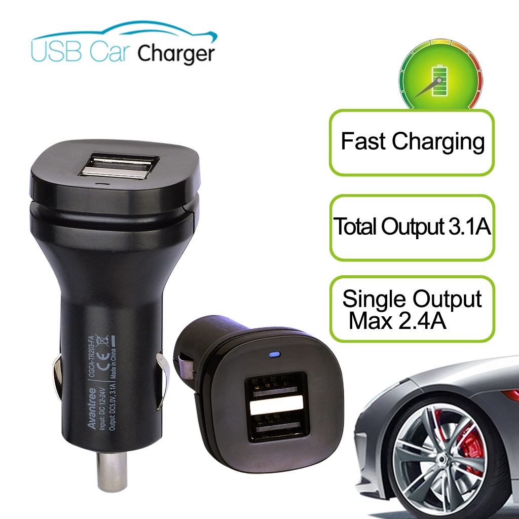 incarcator auto avantree tr 203 2x usb 5V max 3.1 A